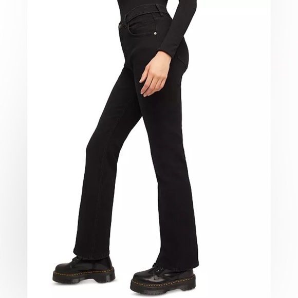 Free People NWT We the Free High Rise French Girl Black Flare Jeans Size 32 - Picture 5 of 15